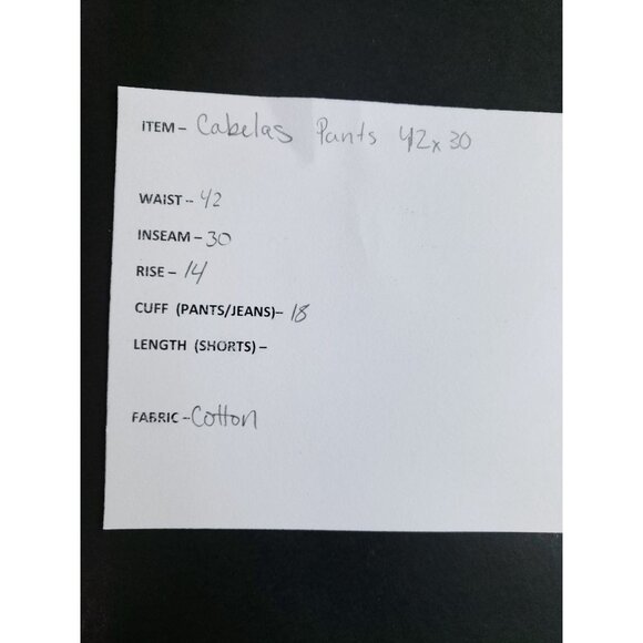 Cabelas Mens 42x30 Cargo Pants Tan High-Rise Full-Length Durable Casual Style - Picture 11 of 11